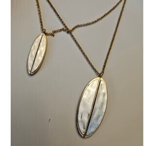 Romolo Mixed Metal Layered Oval Pendant Necklace NWT Deadstock